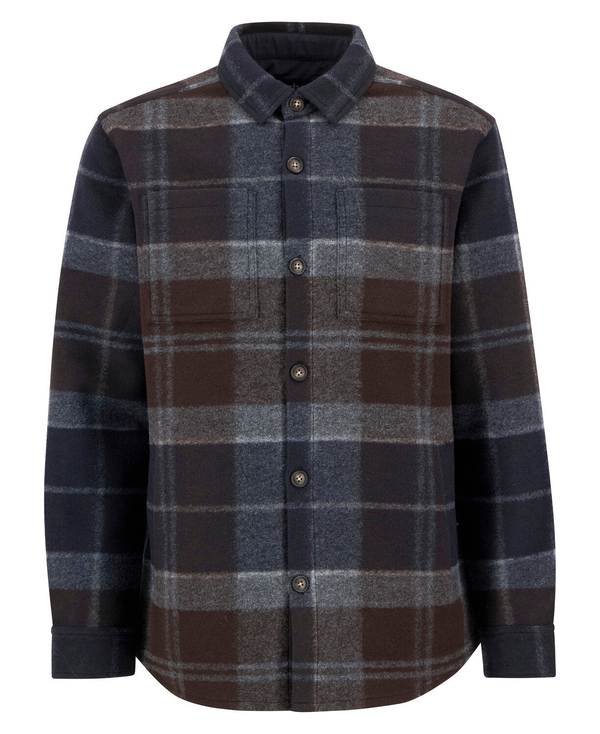 Skjorte - Chapter Tailored Check Overshirt Midnight Oak Tartan