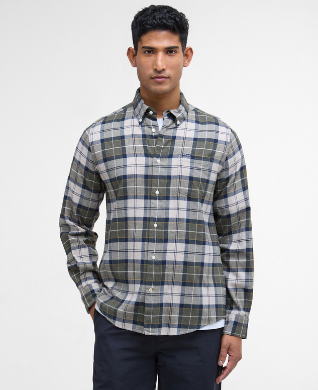 Skjorte - Fortrose Tailored Tartan Shirt Forest Mist