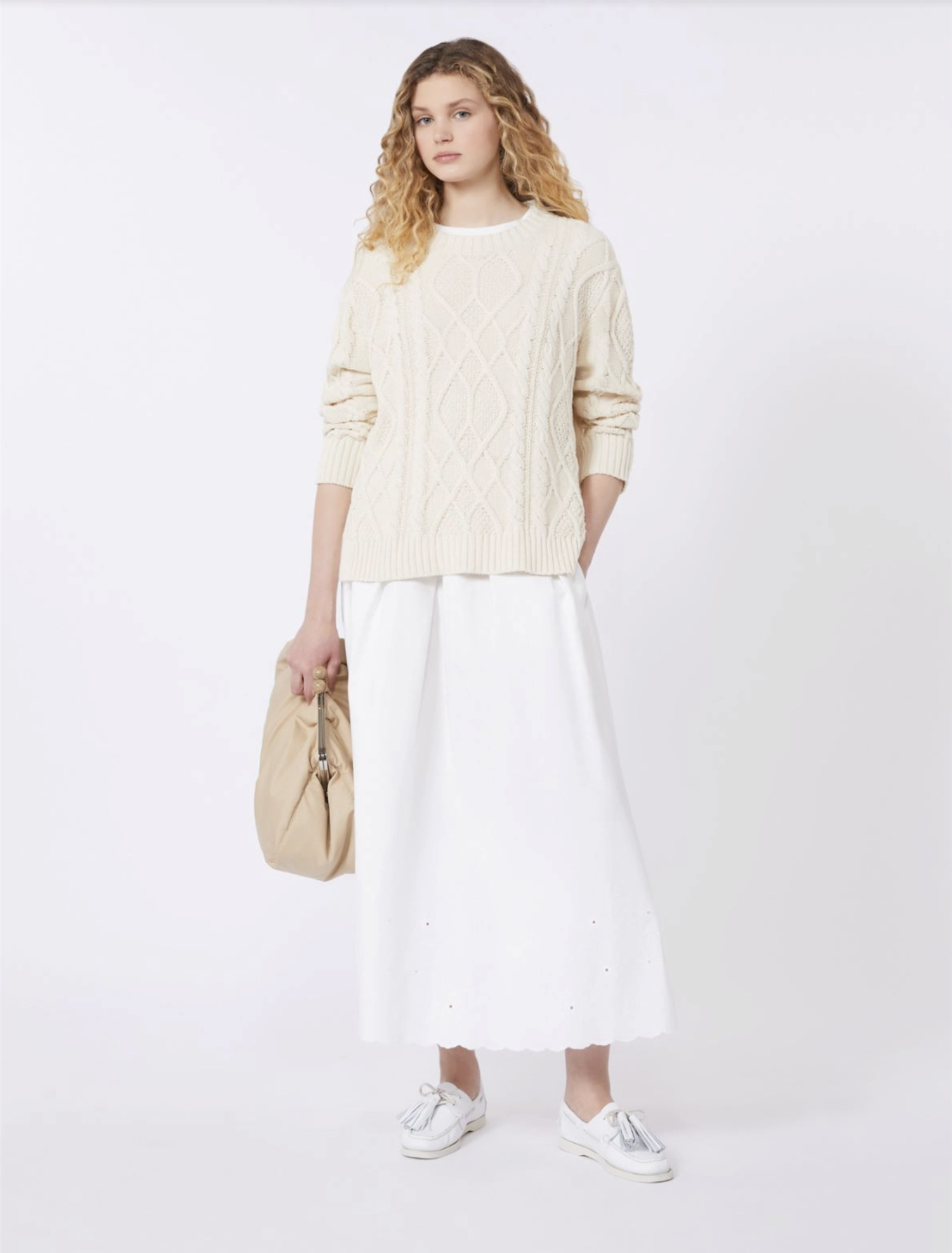 Skjørt - Pio Cotton and Linen Canvas Skirt White
