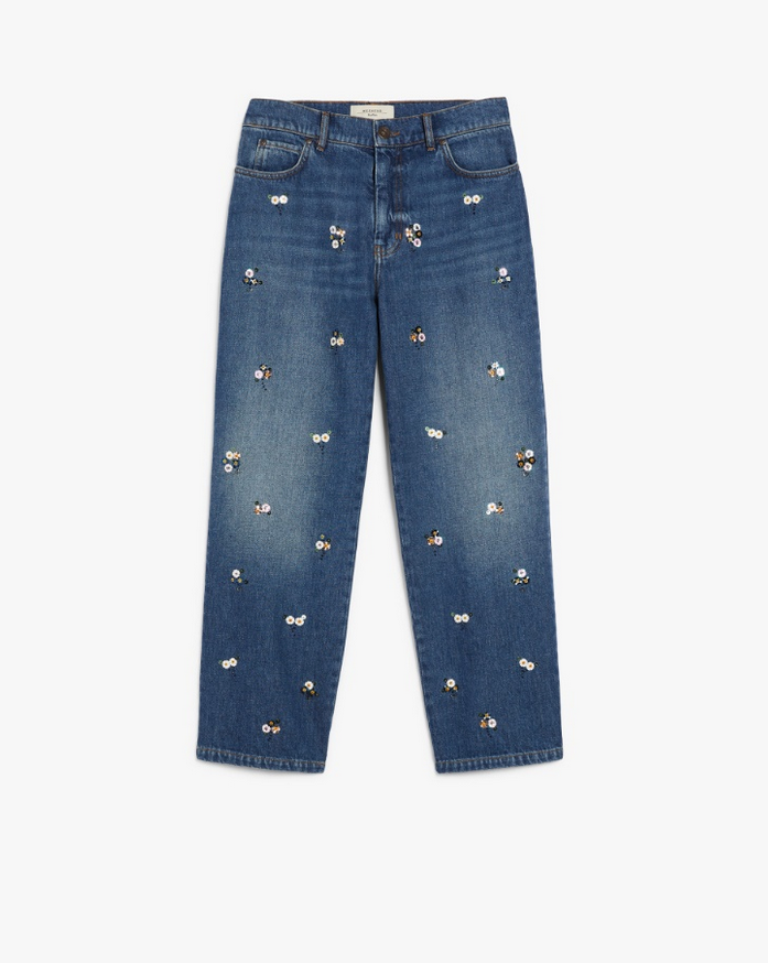 Jeans - Manetta Sequinned Denim Jeans Navy Medium
