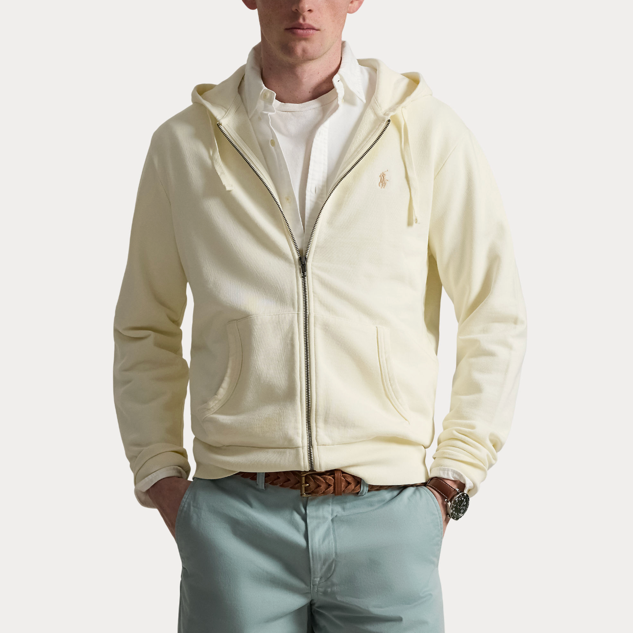 Hettejakke - Loopback Fleece Full-Zip Hoodie Clubhouse Cream