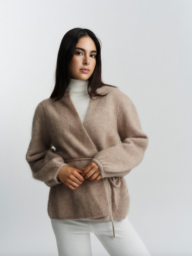 Cardigan - Fredrikke Chunky Cardigan Hazel Beige