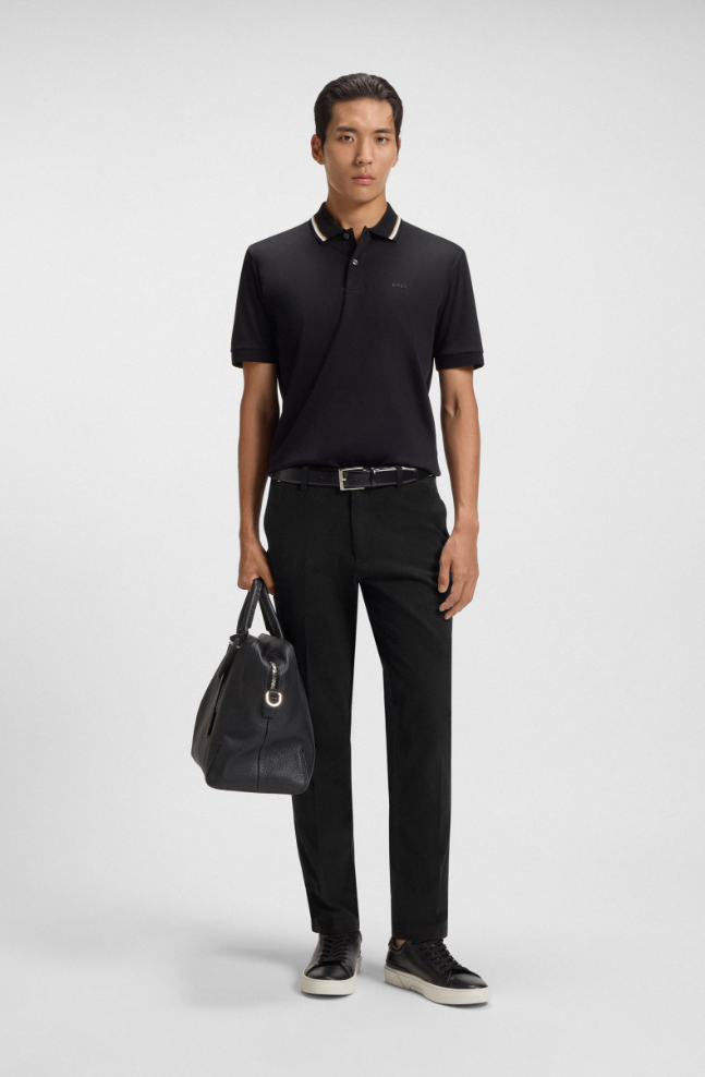 Bukse - Kaiton Slim-Fit Trousers In Stretch-Cotton Twill Black
