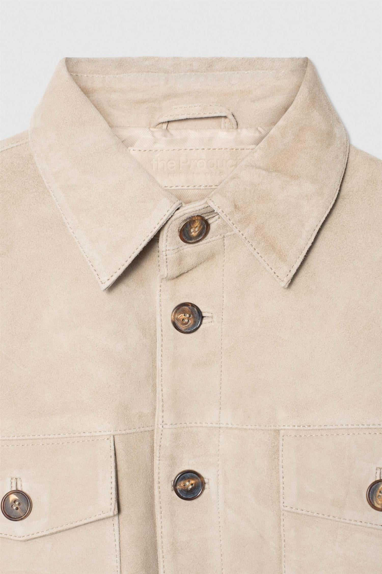 Skinnjakke - Suede Shirt Jacket 21 Lt Sand