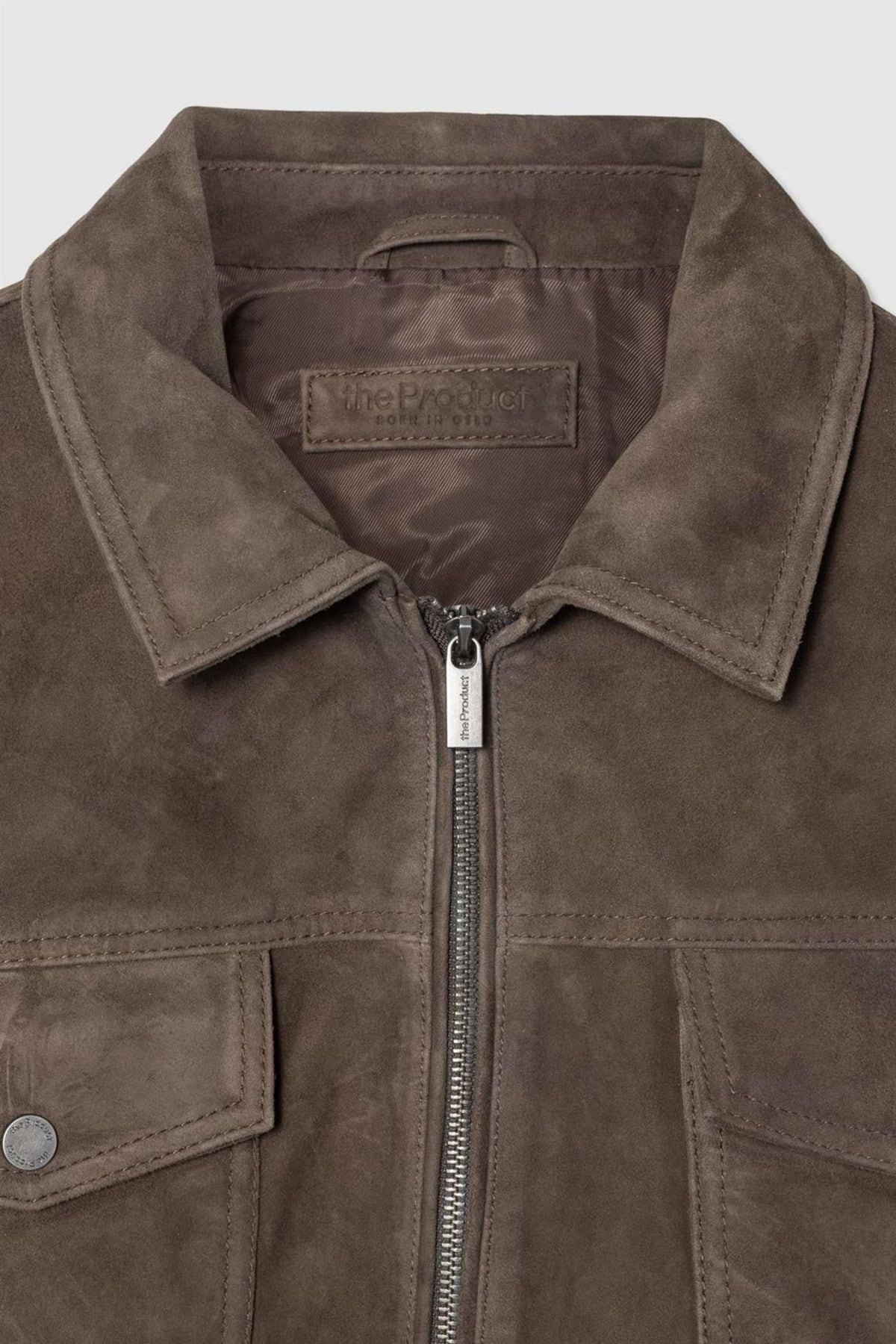 Skinnjakke - Suede Zip Jacket 77 Dk Brown