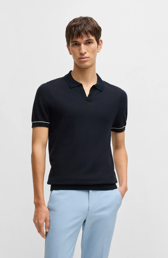 Pique - Jianluca Cotton-Blend Knit Sweater Dark Blue