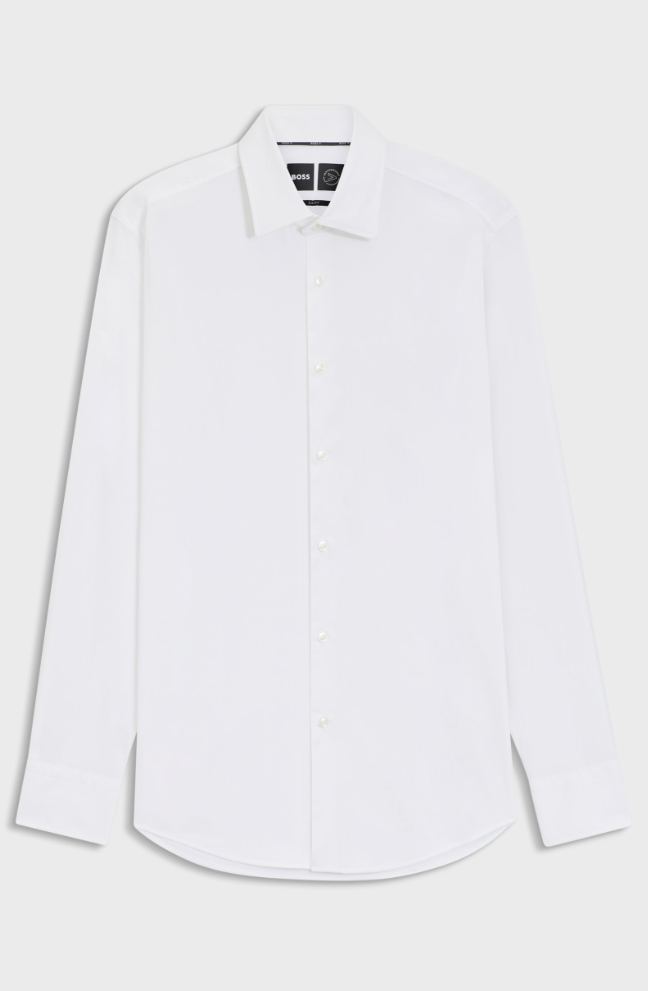 Skjorte - Slim-Fit Shirt In Preformance-Stretch Twill White