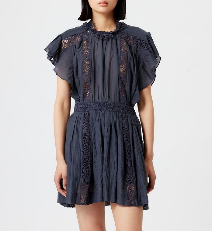 Kjole - Gisele Lacy Cotton Dress Faded Night