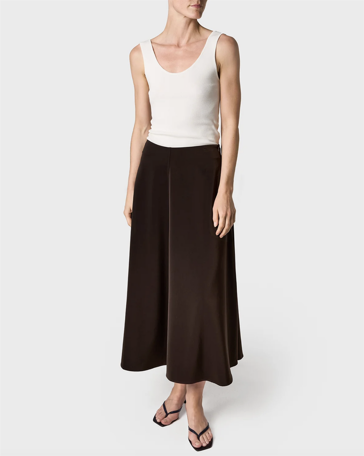 Skjørt - Rhonda Satin Skirt Chocolate