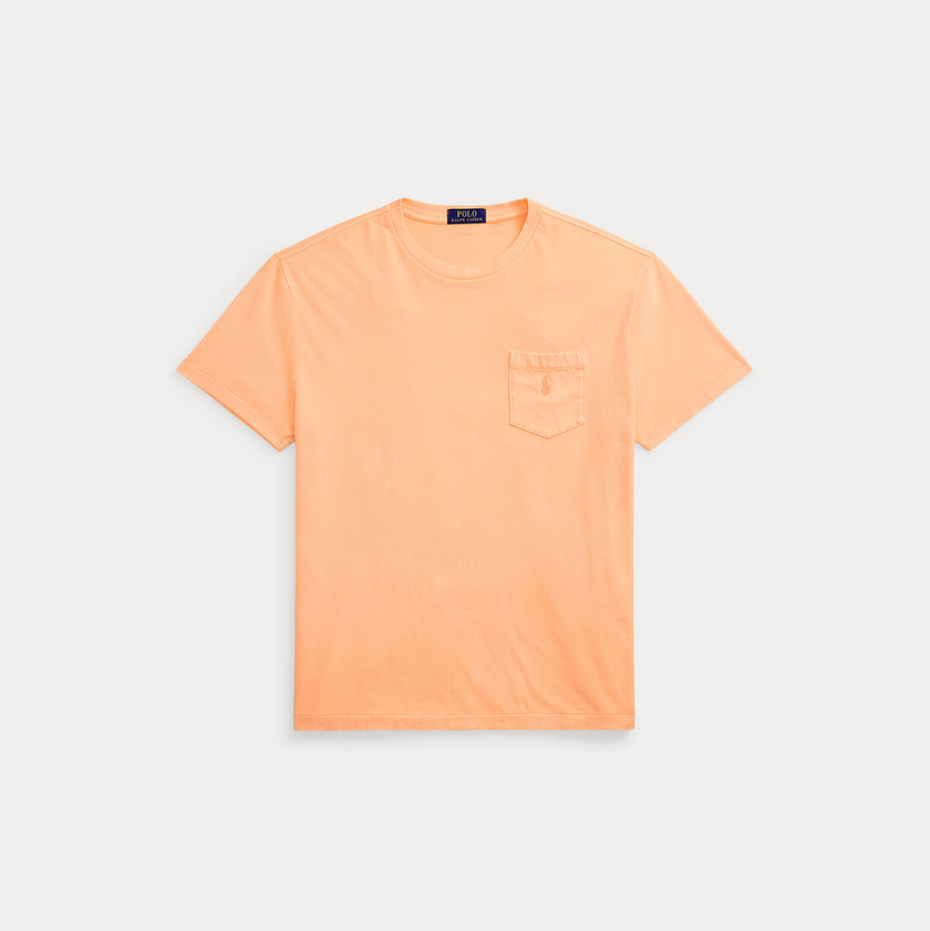 T skjorte - Custom Slim Fit Mineral Dyed Pocket T shirt Amber