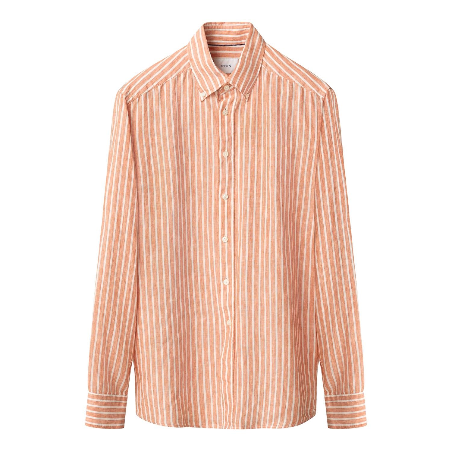 Linskjorte - Orange Striped Linen Shirt