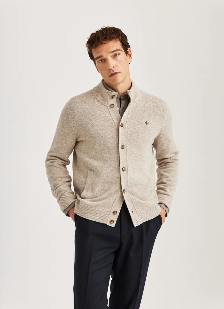 Cardigan - Hertford Button Cardigan Khaki