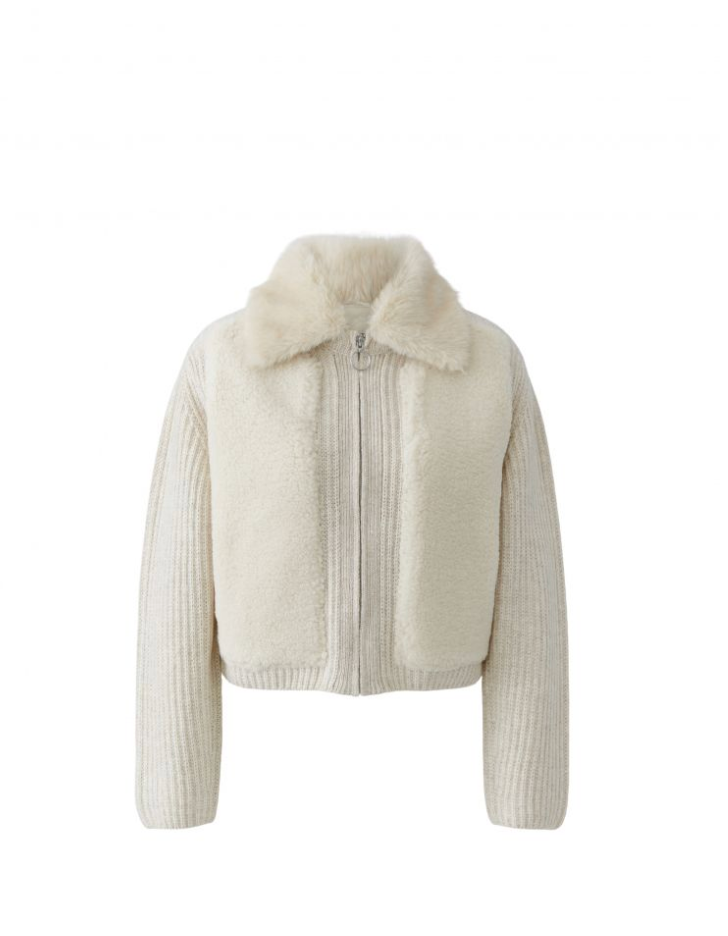 Jakke - Knitted Cardigan Beige Melange