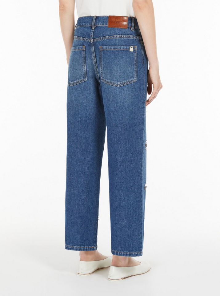 Jeans - Manetta Sequinned Denim Jeans Navy Medium