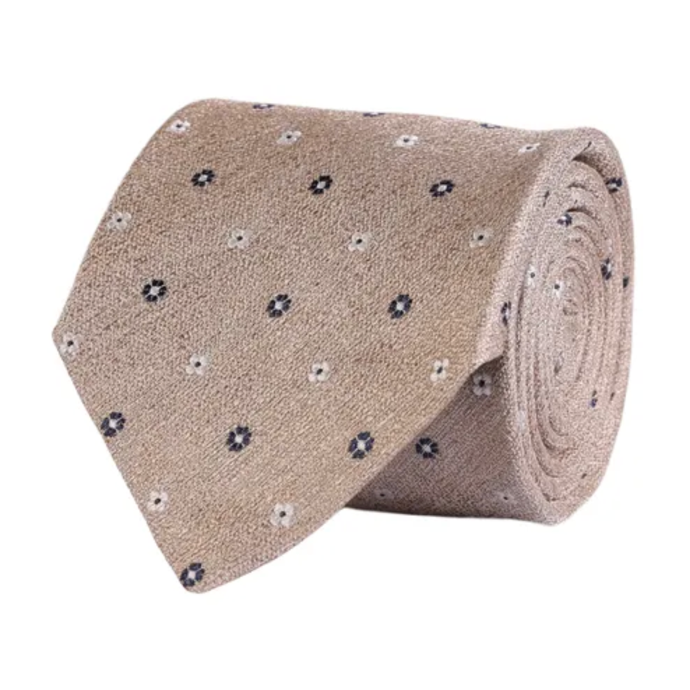 Slips - Classic Tie Beige Melange Flower