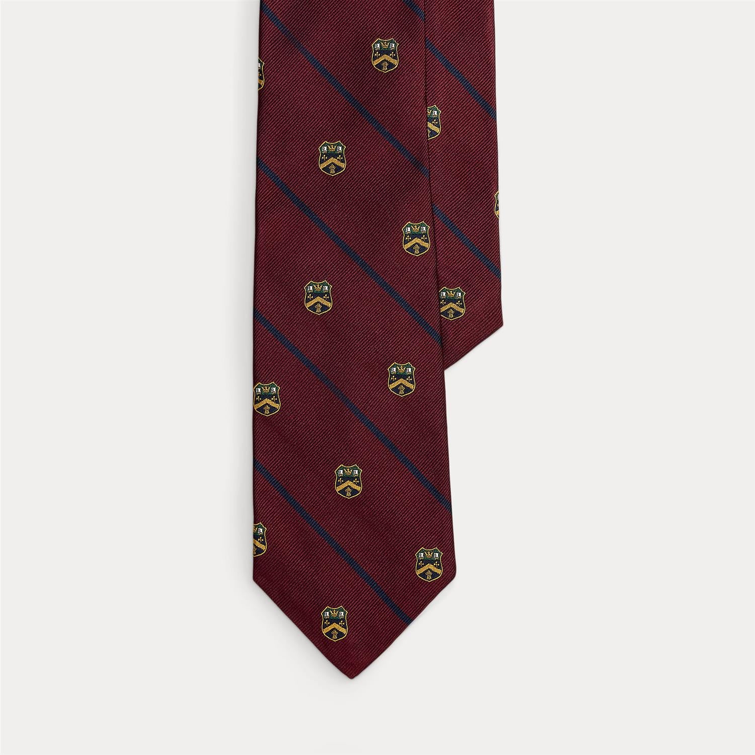 Slips - Striped Silk Repp Club Tie Wine