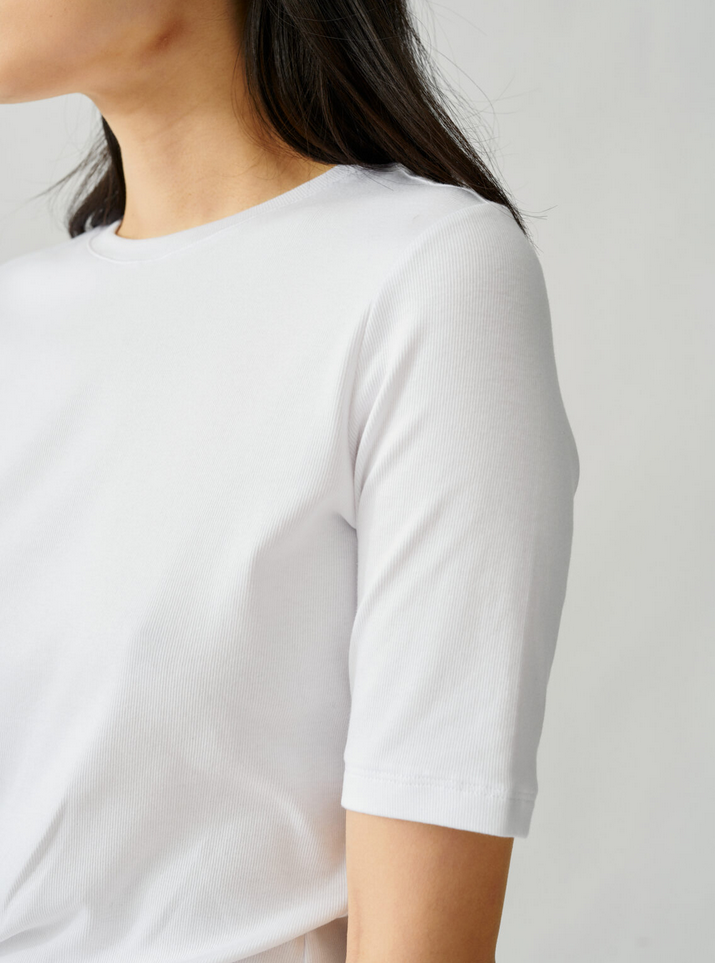 T-Skjorte - Marianne Rib Tee White
