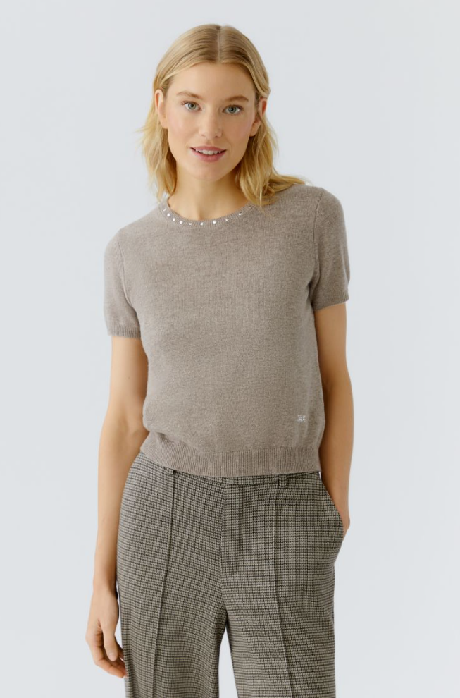 Genser - Jumper Short Sleeve Smokey Taupe