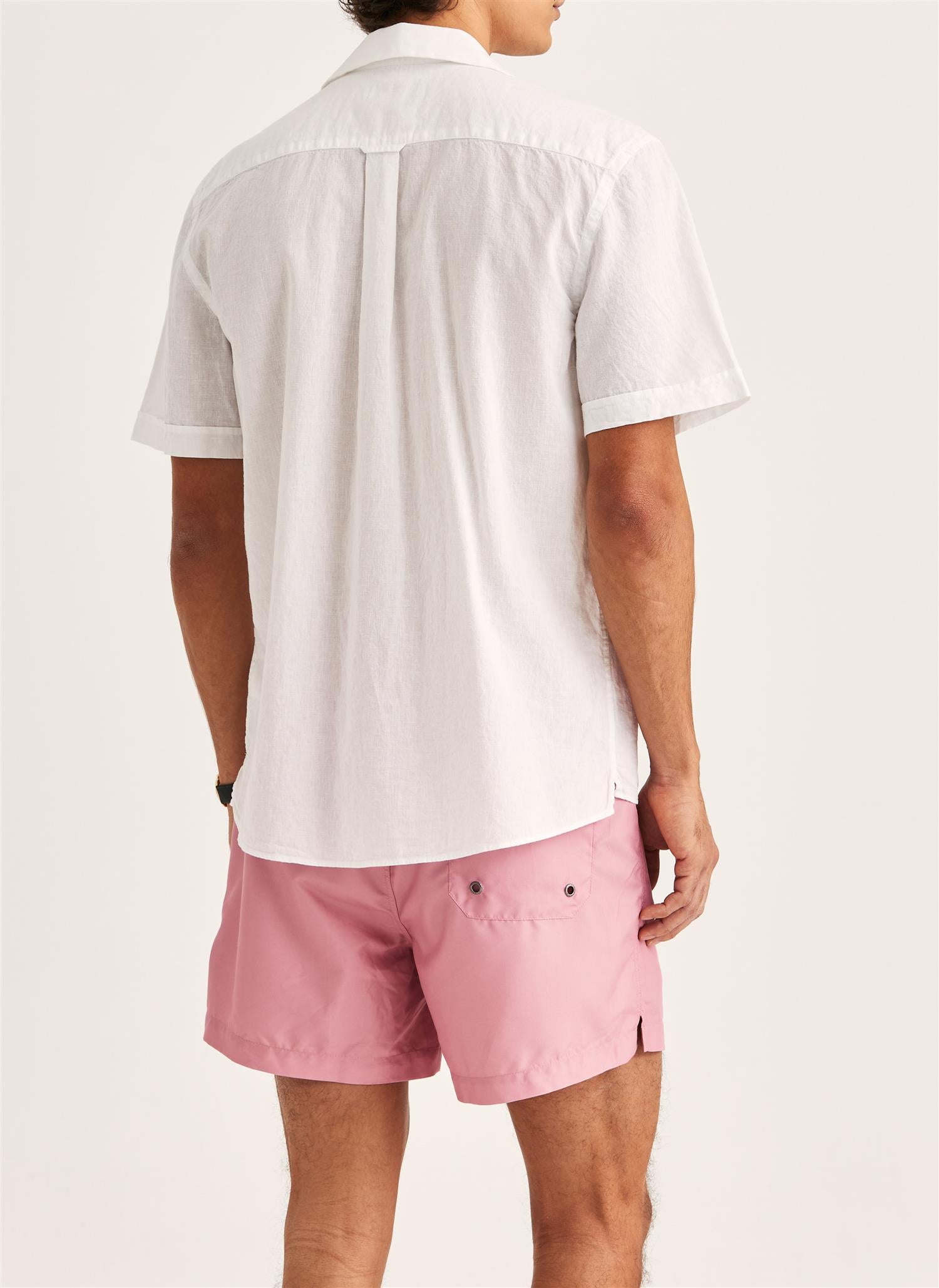 Linskjorte - Resort Linen SS Shirt-Classic Fit White