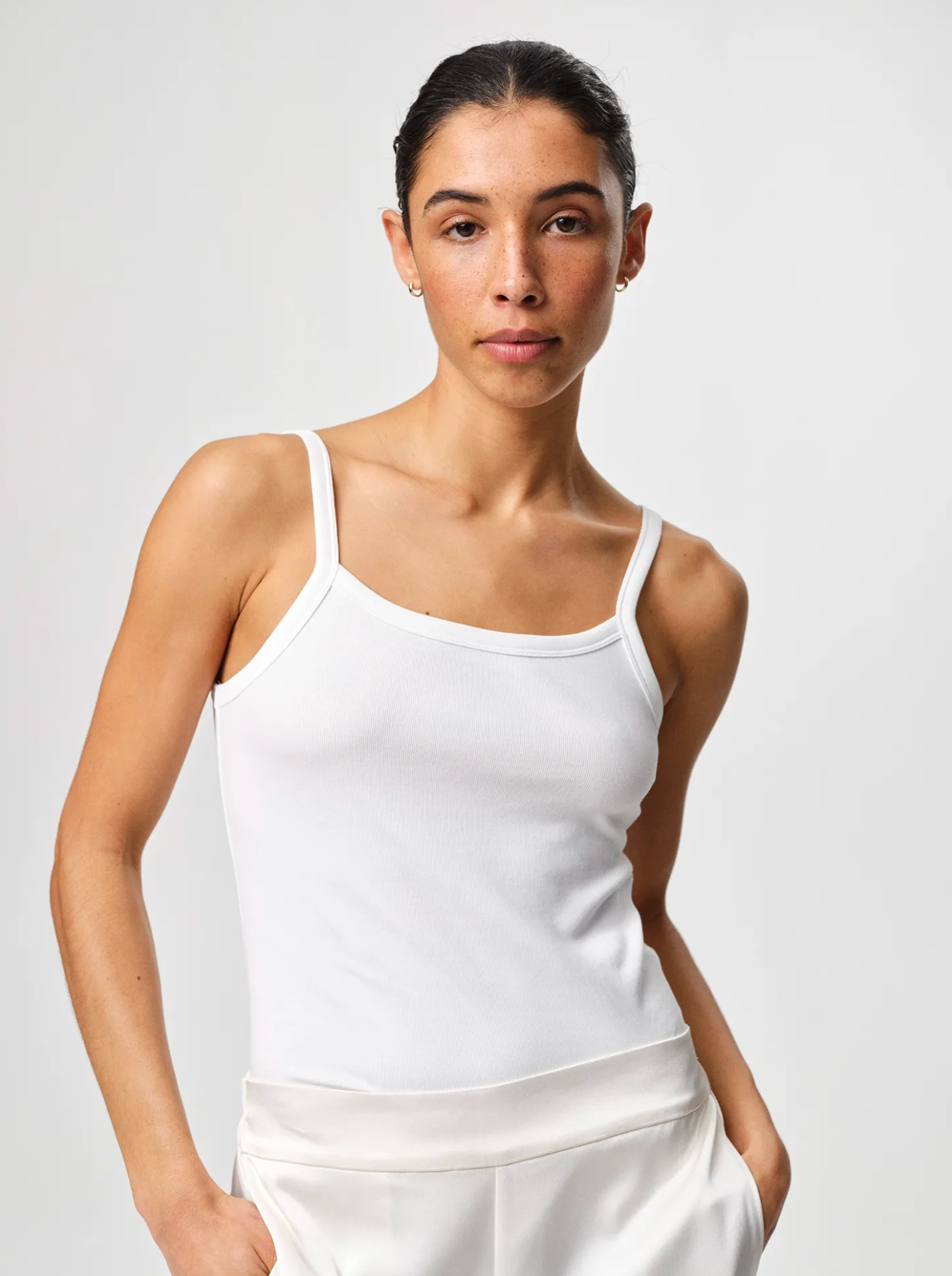 Topp - Tinki Rib Top White