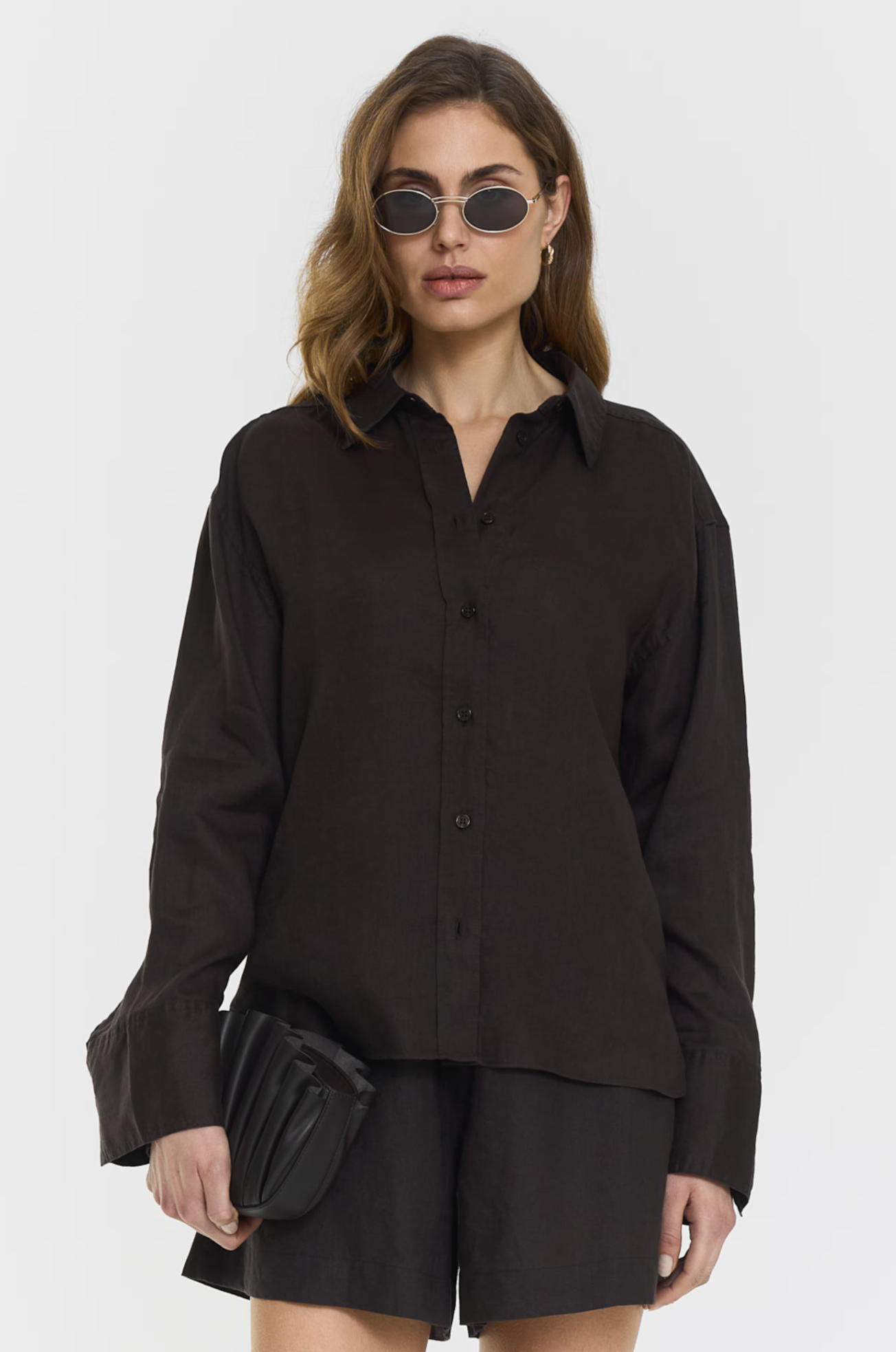 Skjorte - Evianna Linen Shirt Coffee