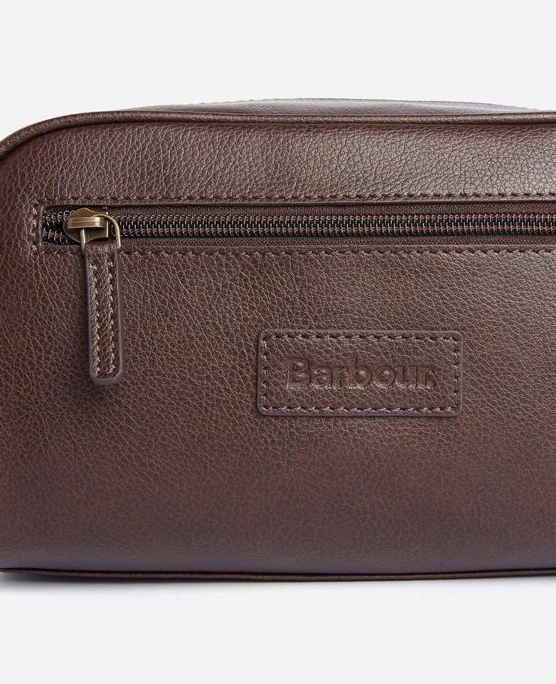 Toalettmappe - Leather Washbag Dk Brown