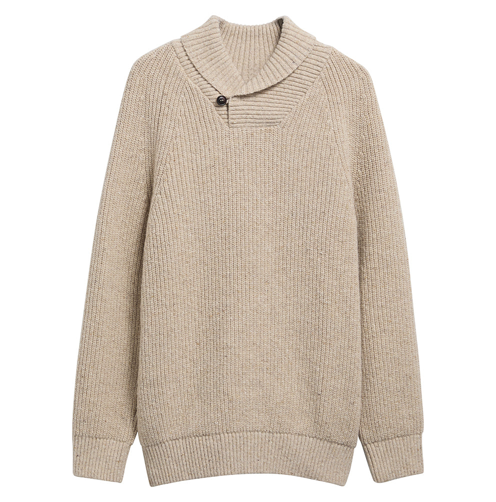 Genser - Essent Shawl Neck Light Sandstone