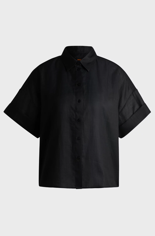 Bluse - Bisenas Oversized-Fit Blouse Black