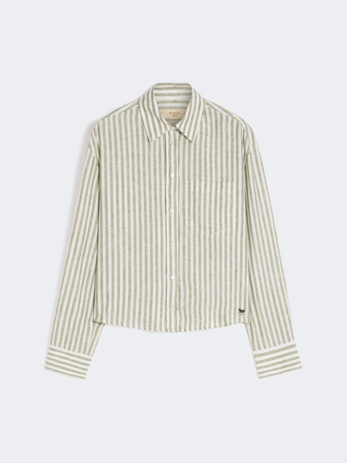 Skjorte - Linen canvas boxy shirt - KAKI