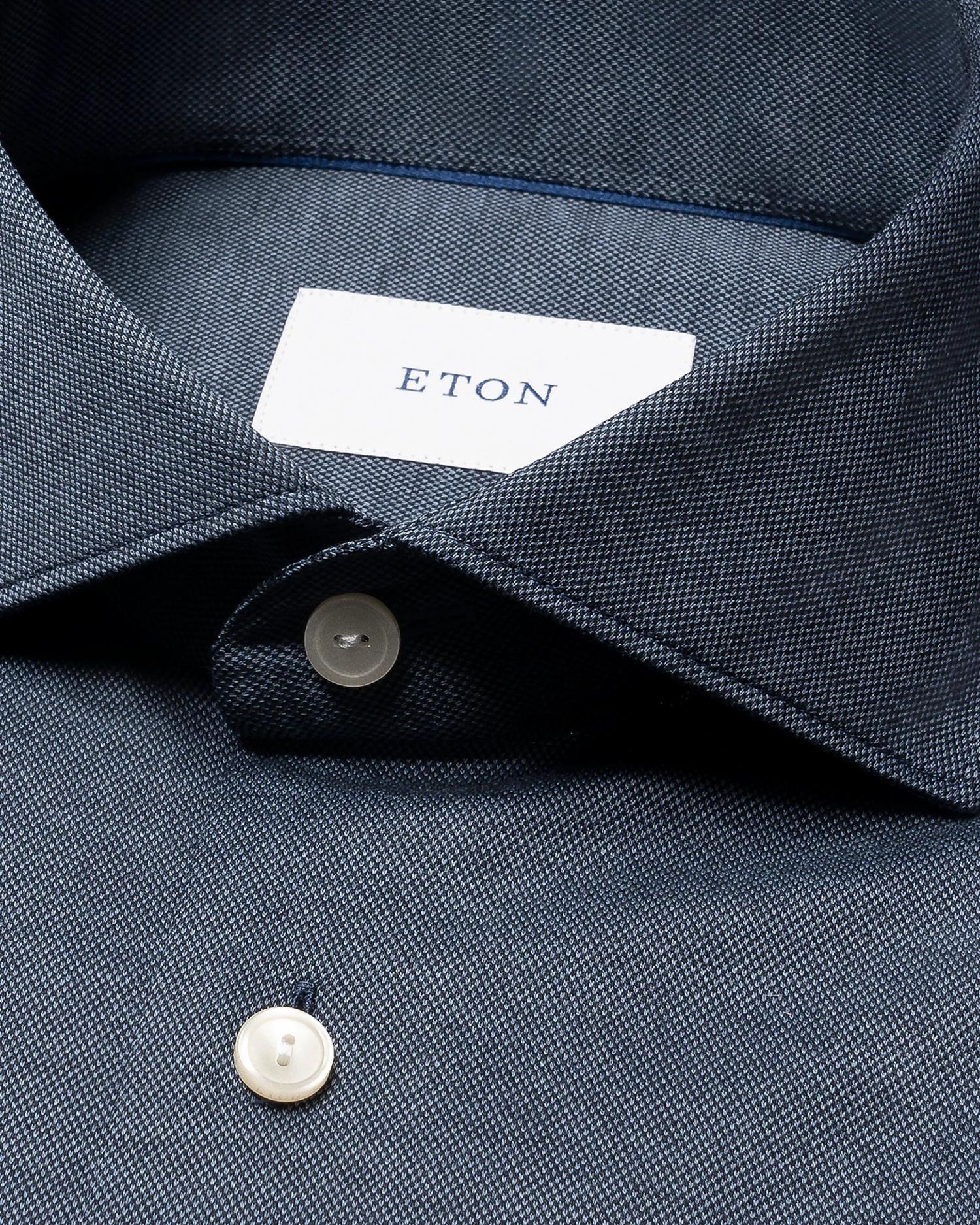 Skjorte - Blue Filo Di Scozia Knit Shirt Slim Fit