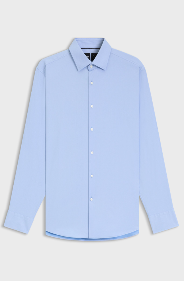 Skjorte - Slim-Fit Shirt In Performance-Stretch Twill Light Pastel Blue