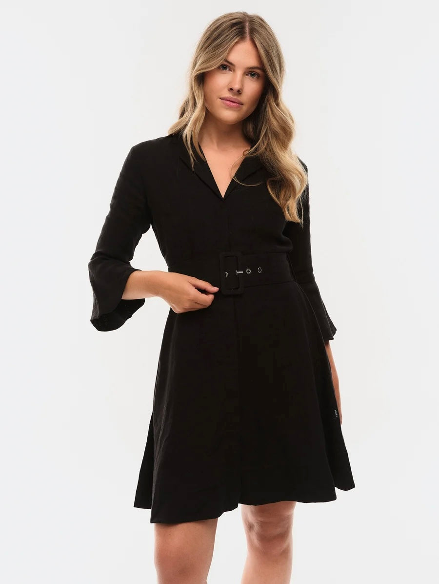 Kjole - Astrid Linen Dress Black