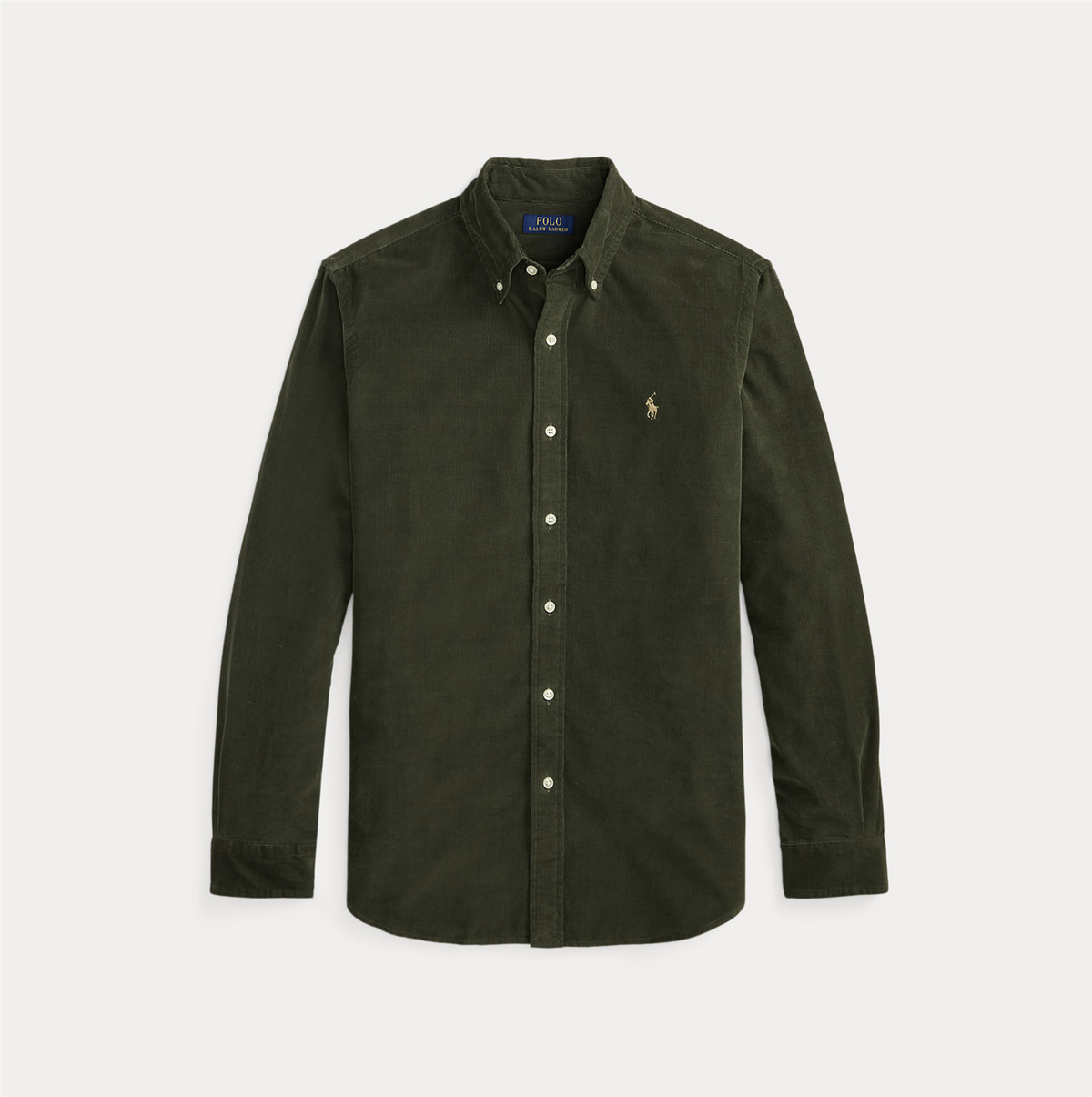 Skjorte - Custom Fit Corduroy Shirt Company Olive