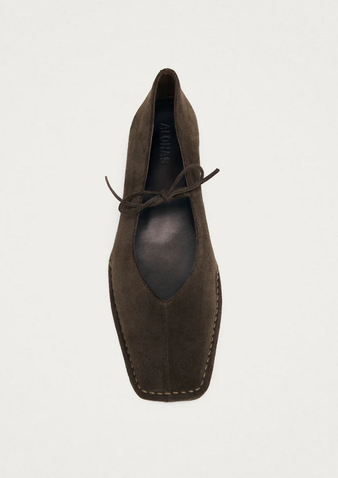 Ballerinasko - Sway Suede Coffee Brown Leather Ballet Flats