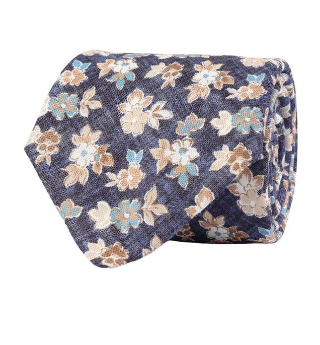 Slips - Classic Tie Flower Mélange 409 Navy