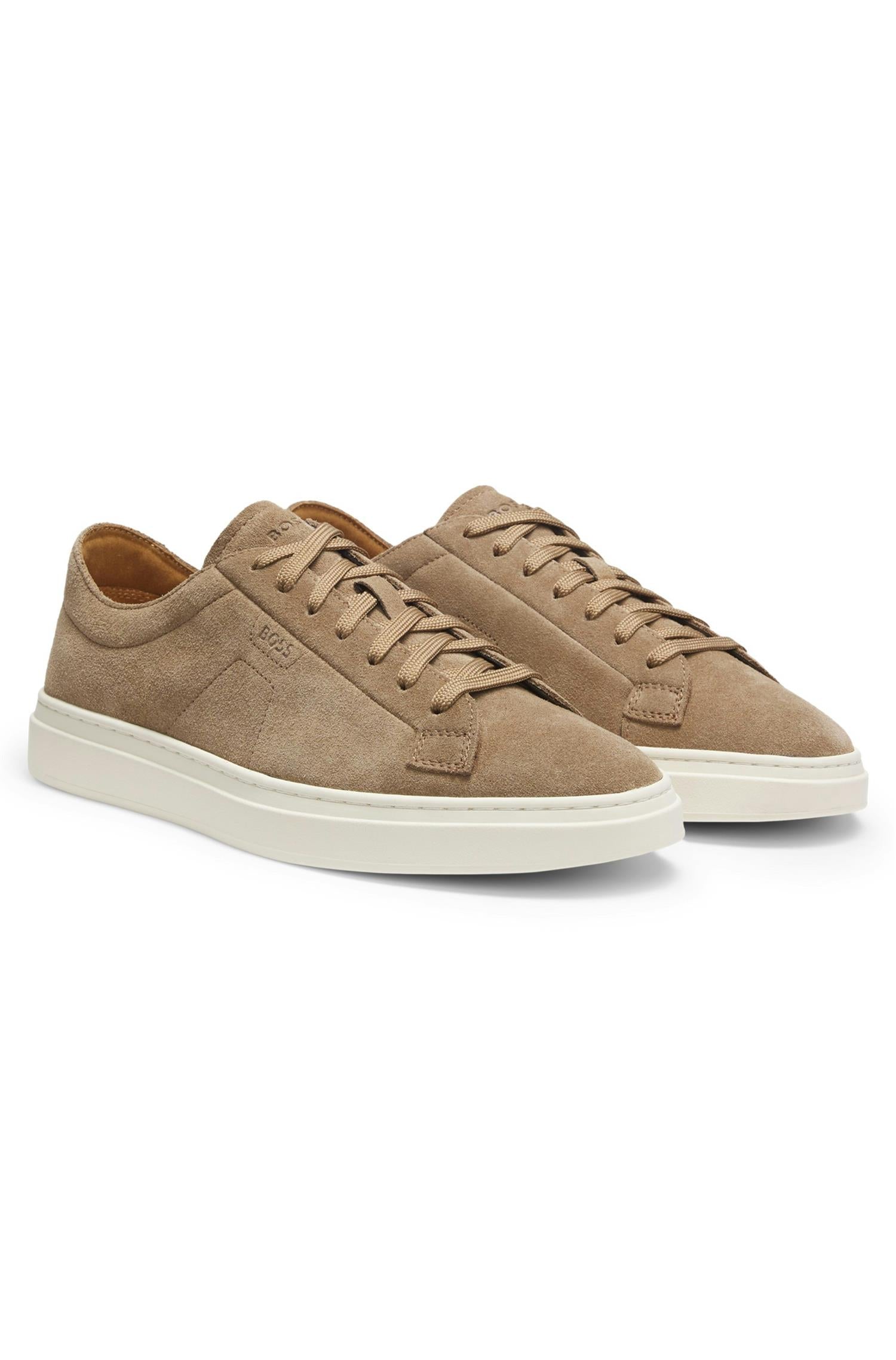 Sneakers - Kieran Suede Trainers With Rubber Outsole Beige