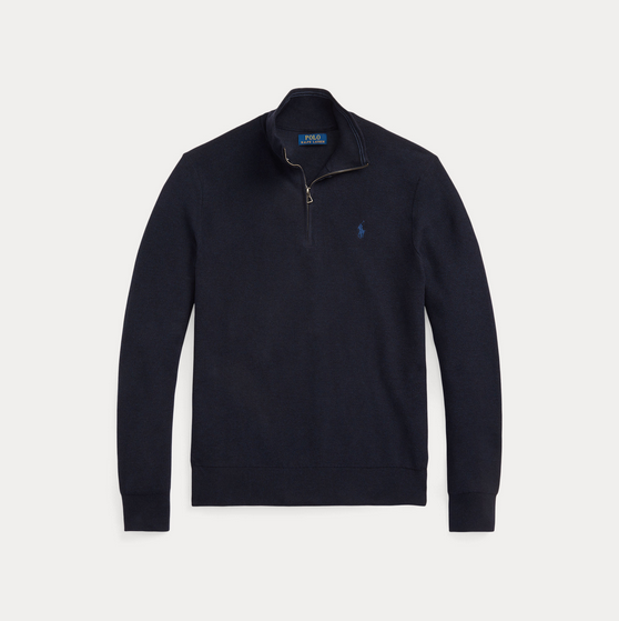 Genser - Textured Half-Zip Navy Heather