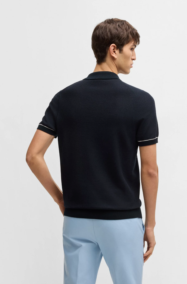 Pique - Jianluca Cotton-Blend Knit Sweater Dark Blue