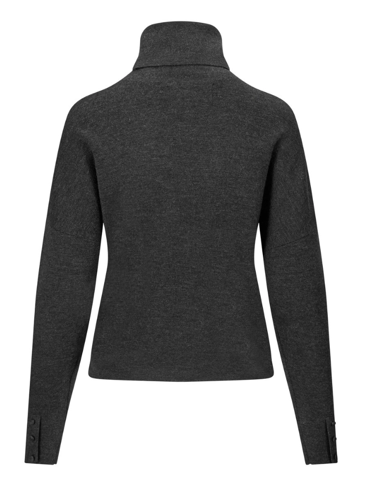 Genser - Tyra Merino Sweater Dark Grey Melange