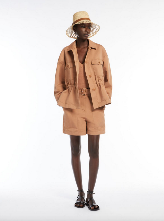 Shorts - Cirino Cotton Linen Bermuda Shorts Desert