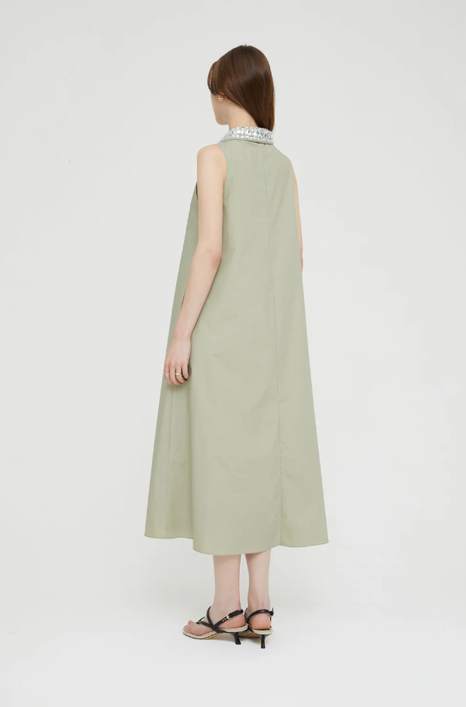 Kjole - Abito In Popeline Lungo Agate Grey