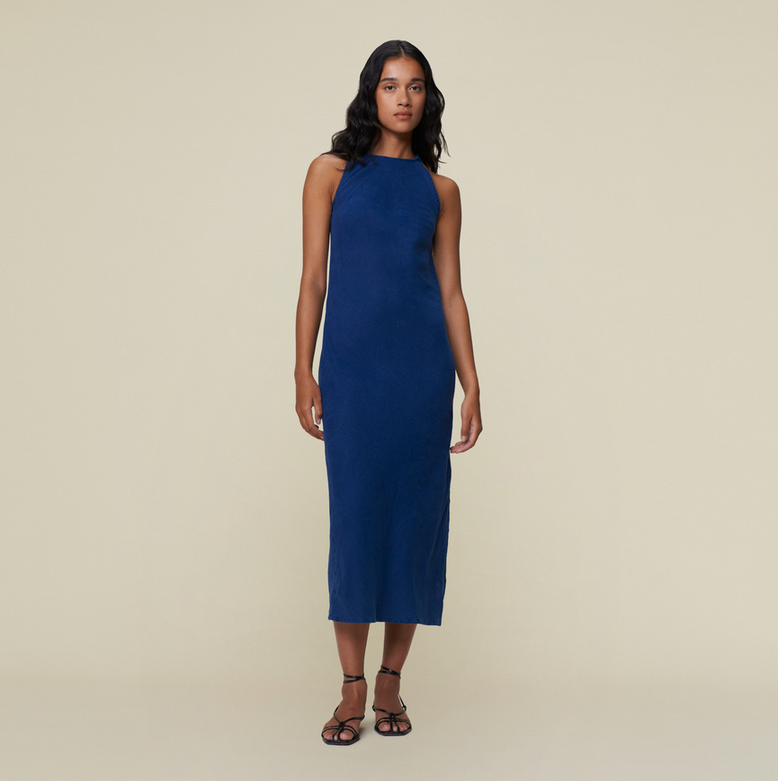Kjole - Hayat Linen Dress Blue Fusion