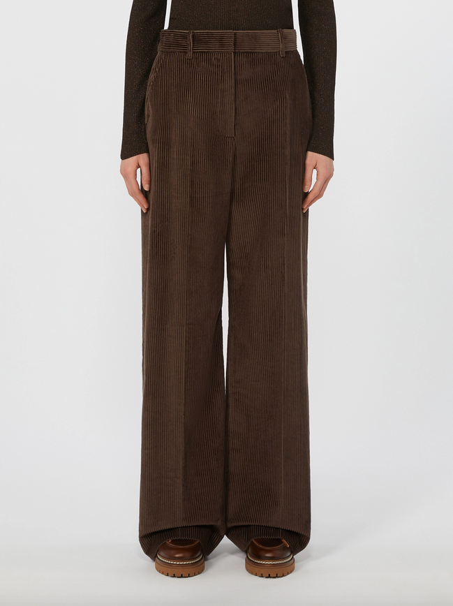 Kordbukse - Tania Wide Leg Trouser Chocolate