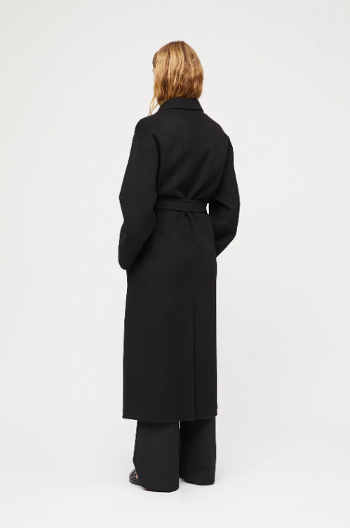 Kåpe - Double Wrap Coat Jet Black