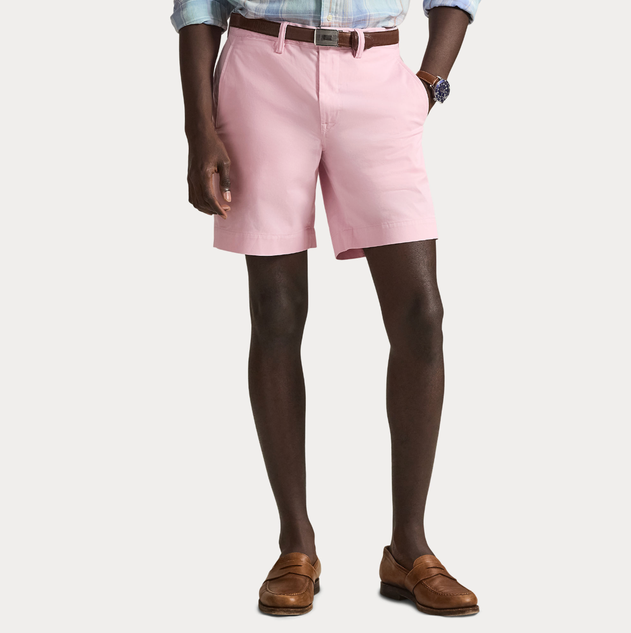 Shorts - Stretch Straight Fit Chino Short Carmel Pink