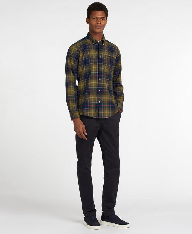 Skjorte - Fortrose Tailored Tartan Shirt Classic Olive