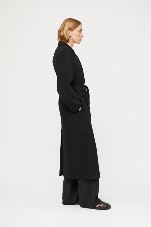 Kåpe - Double Wrap Coat Jet Black