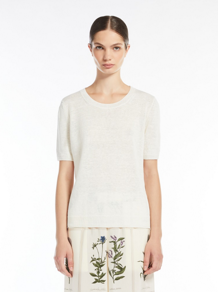 T-Skjorte - Pancone Linen Yarn Jumper White