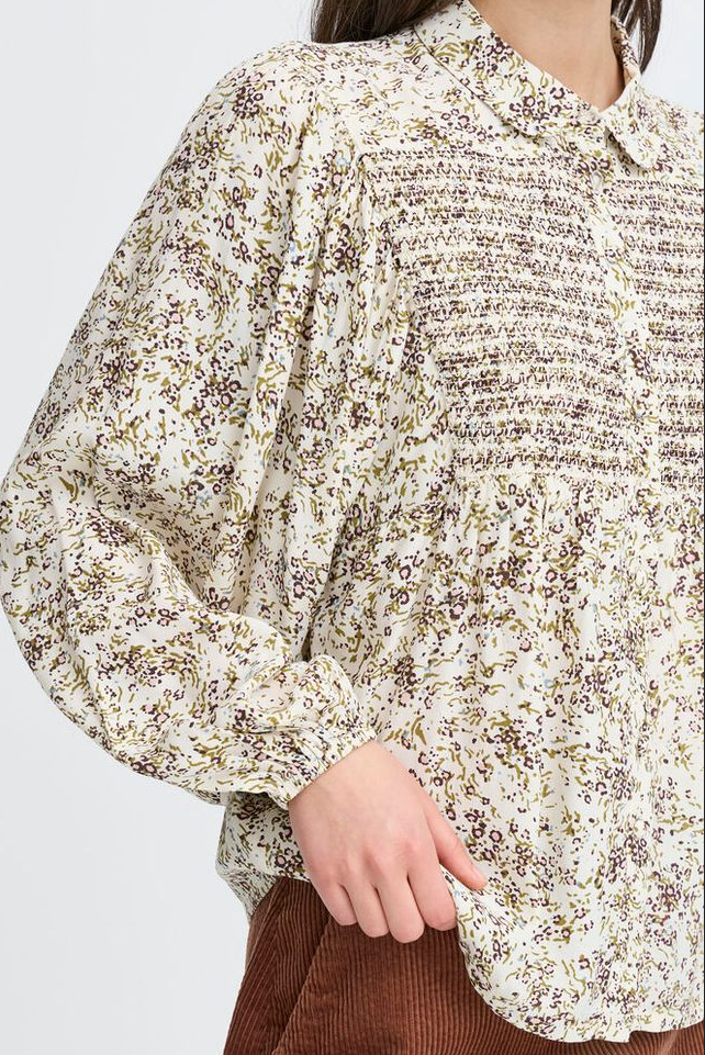 Bluse - Irmabelle Blouse Marbelle Print Birch