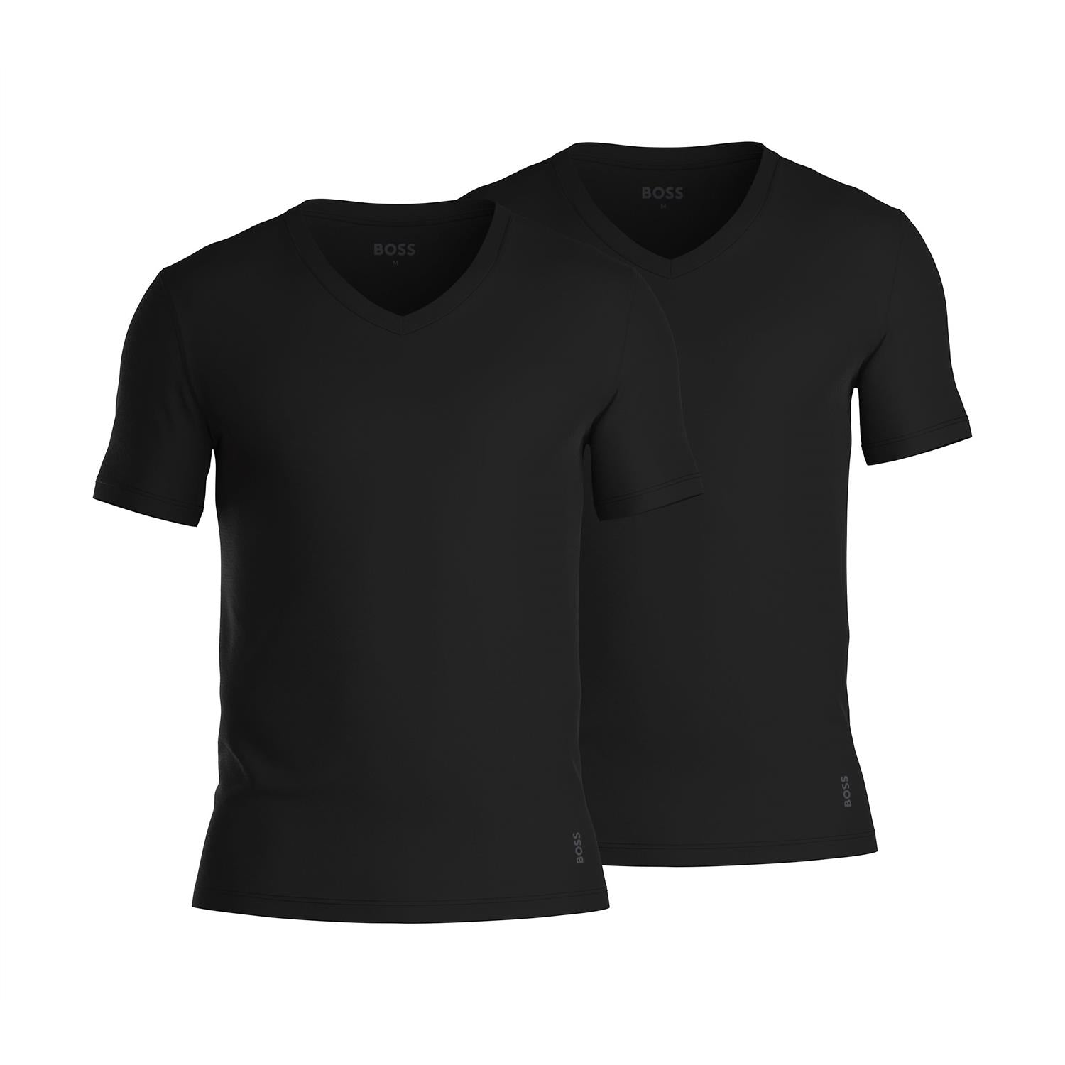 T-skjorte - Two-pack V-neck Slim-fit T-shirts Black